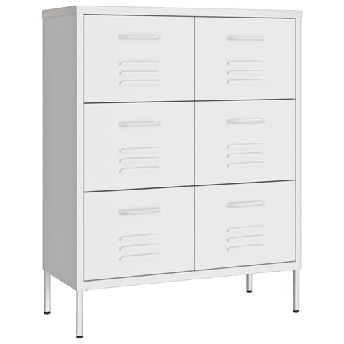 Lady Jillian -  Drawer Cabinet White 80x35x101,5 cm Steel